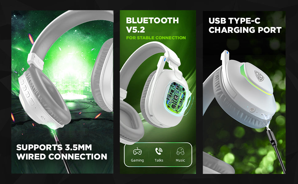 SpinBot Ranger HX300 Wireless Bluetooth Low Latency Gaming Headphones