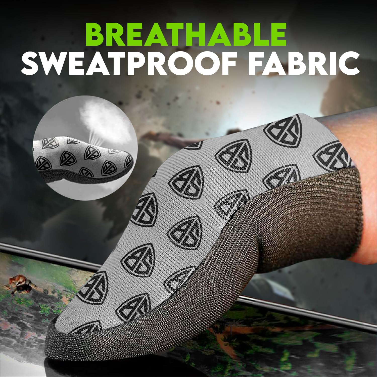 SpinBot Silver-Cloth Thumb & Finger Sleeves for Pubg, Free Fire, COD M