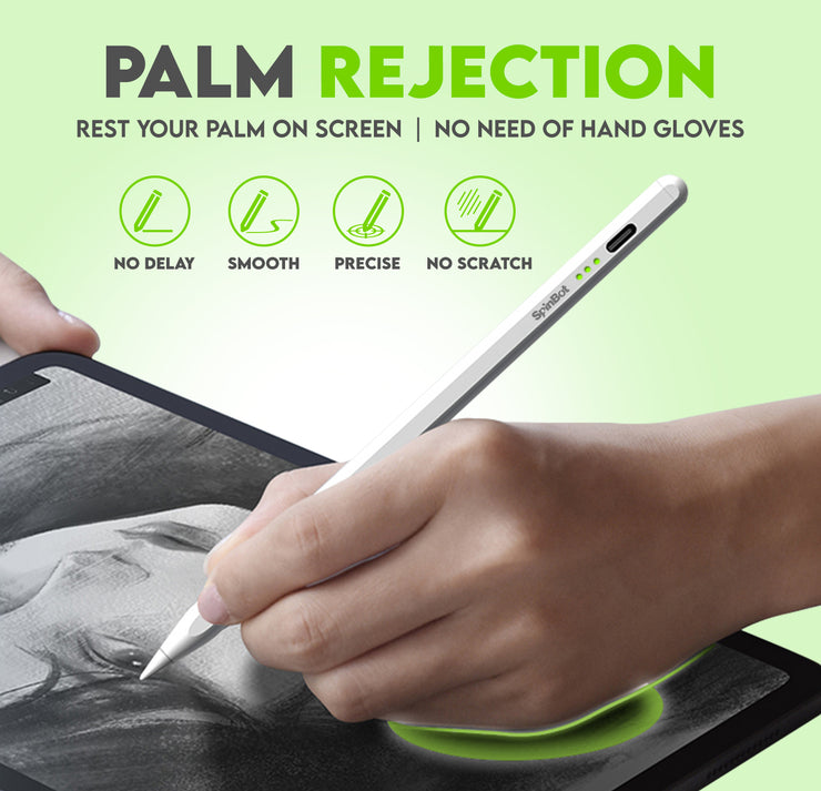 SpinBot 2nd Gen iPad Pencil with Palm Rejection, Tilt Sensor, Precise for Writing/Drawing
