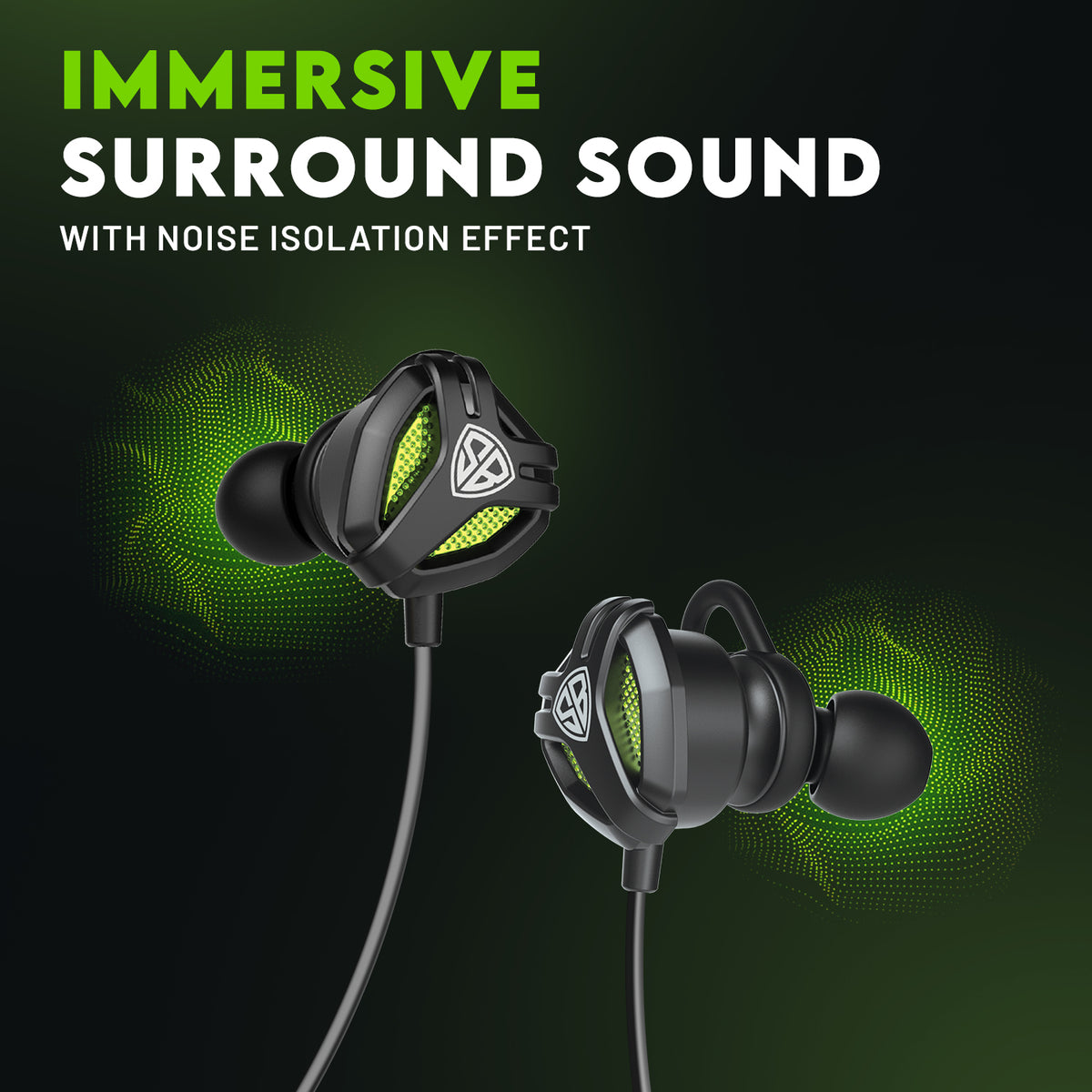 SpinBot BattleBudz C10 Type-C Wired Gaming Earphone with Detachable Bo