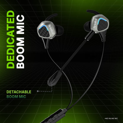 SpinBot BattleBudz G30 Type-C Gaming Earphone with 4 Audio Modes | Boom Mic | Metal Body Wired Gaming Earphone