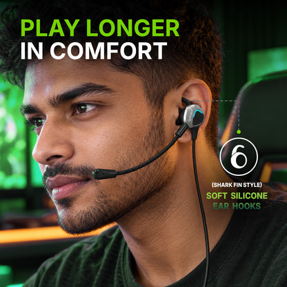 SpinBot BattleBudz G30 Type-C Gaming Earphone with 4 Audio Modes | Boom Mic | Metal Body Wired Gaming Earphone