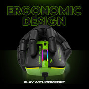 SpinBot Clutch GT500 Wired Gaming Mouse, 3600 DPI Optical Sensor, 1.5m Braided Cable, Ergonomic Design – Black & Green