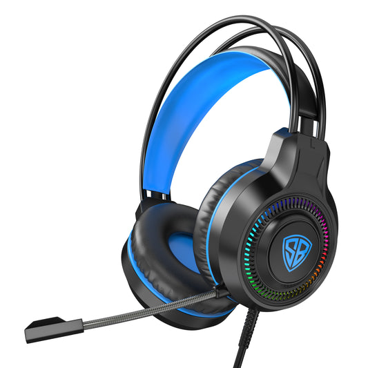 SpinBot BattleBudz H2 Wired Gaming Headphone with 50mm Drivers, RGB Lights, Suspension Headband, 1.8m Braided Cable & Boom Mic