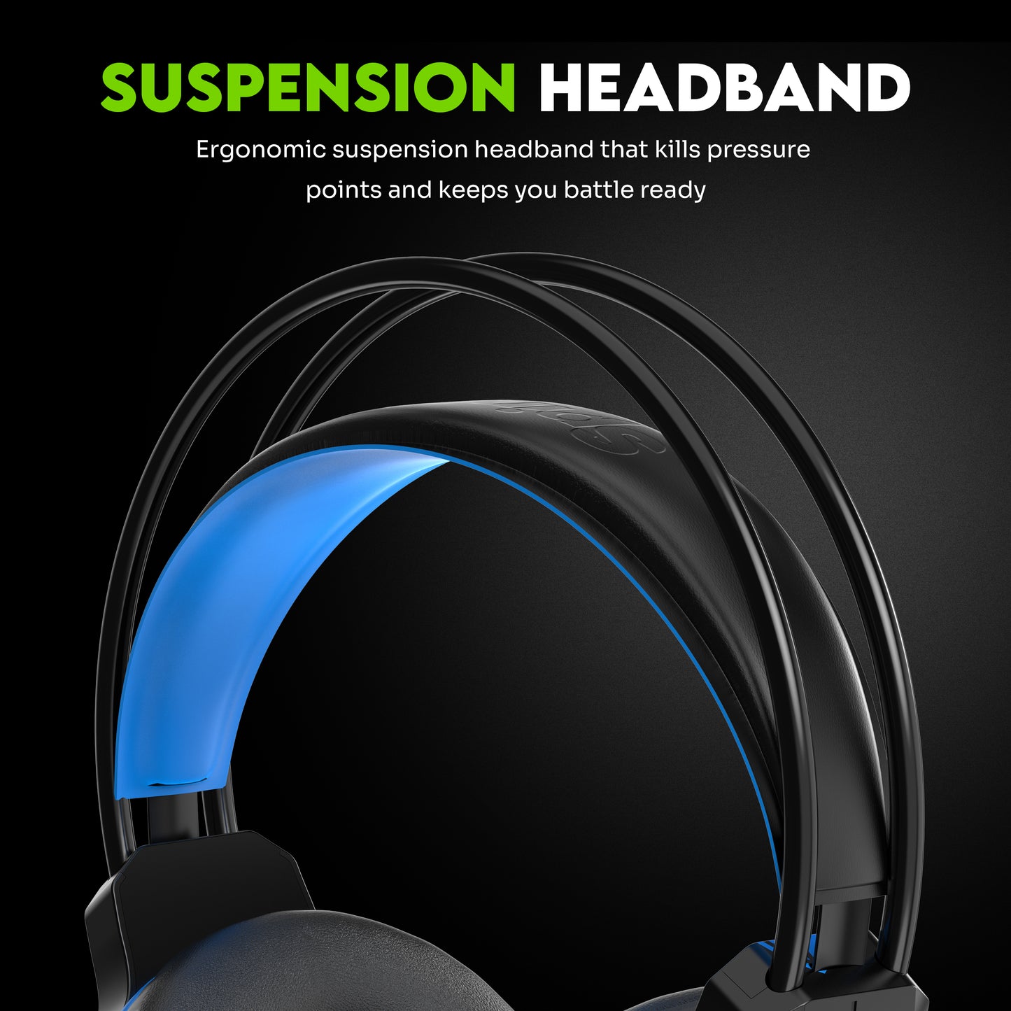 SpinBot BattleBudz H2 Wired Gaming Headphone with 50mm Drivers, RGB Lights, Suspension Headband, 1.8m Braided Cable & Boom Mic