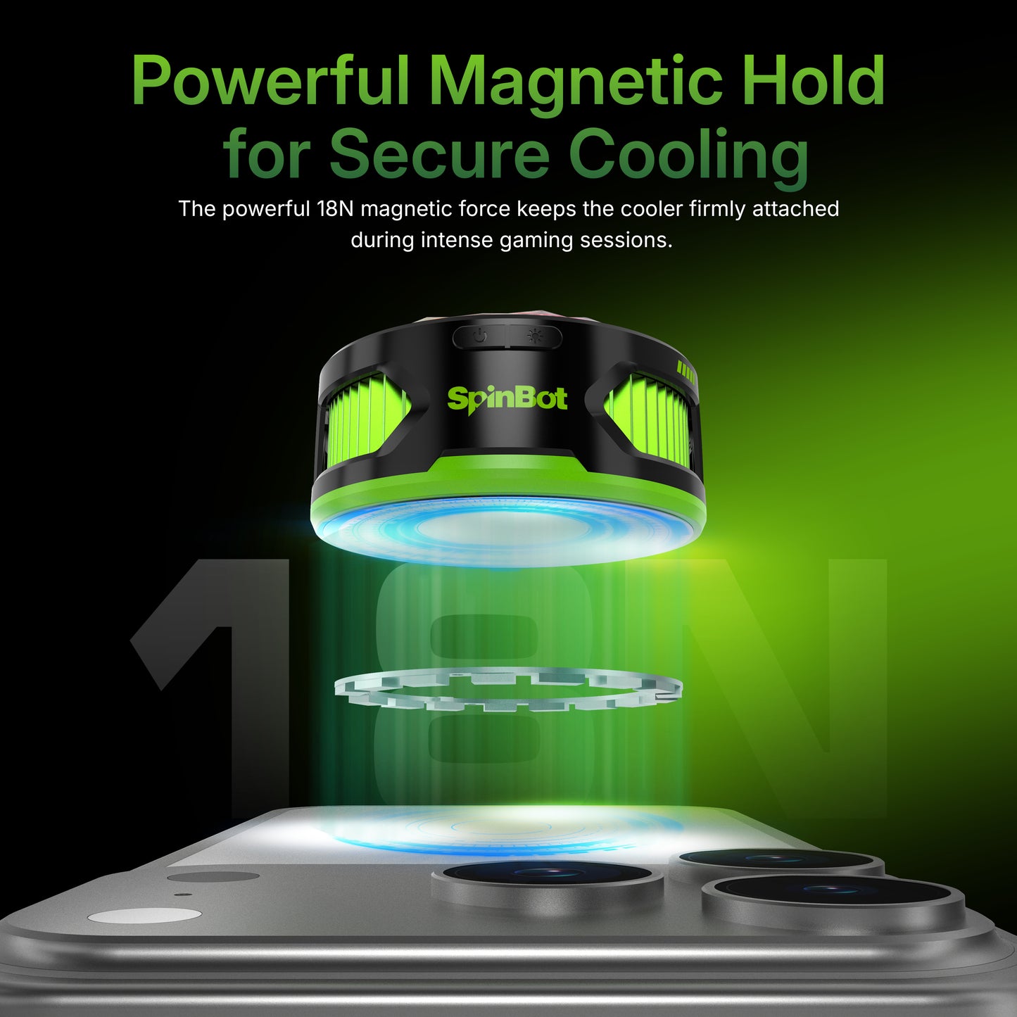 SpinBot IceDot Mag v2 Charge Magnetic Mobile Phone Cooler with 20W Freeze Cooling | Pass-Through Charging | Larger Cooling Area | Overclock Cooling |