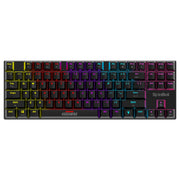 SpinBot Rage MK87 Mechanical Gaming Keyboard - Linear Red Switch | Compact 87-Key TKL Design | Vibrant Multicolor RGB Lighting | 26-Key Anti-Ghosting | Durable ABS Build | Plug & Play USB