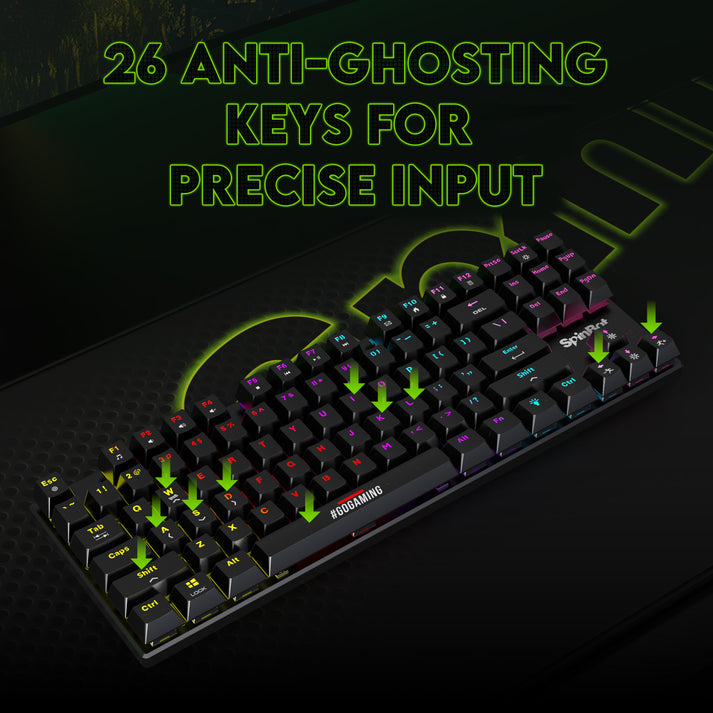 SpinBot Rage MK87 Mechanical Gaming Keyboard - Linear Red Switch | Com