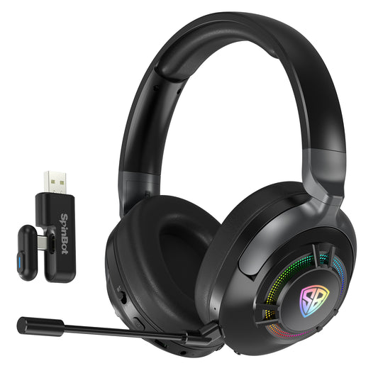SpinBot Ranger HX700 Tri-Mode Wireless Headphones with ANC & RGB | 20ms Low Latency