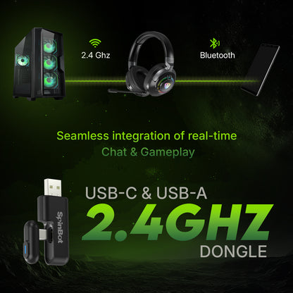 SpinBot Ranger HX700 Tri-Mode Wireless Headphones with ANC & RGB | 20ms Low Latency