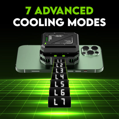 SpinBot IceDot Core X2 Magnetic Wired & Wireless Mobile Cooler | 7 Cooling Modes with 5000mAh Detachable Battery | Ultra-Quiet 42dB High-Speed 6000 RPM Fan | 15W Turbo Cooling