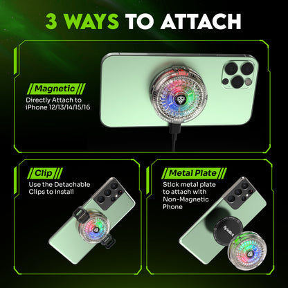 SpinBot IceDot Mag Air Ultra-Slim Ultra-Lite Magnetic Mobile Phone Cooler I 2 Speed Gears for Temperature Control I 15W Freeze Cooling I For iPhone 12/13/14/15/16, iPads and Android Smartphones