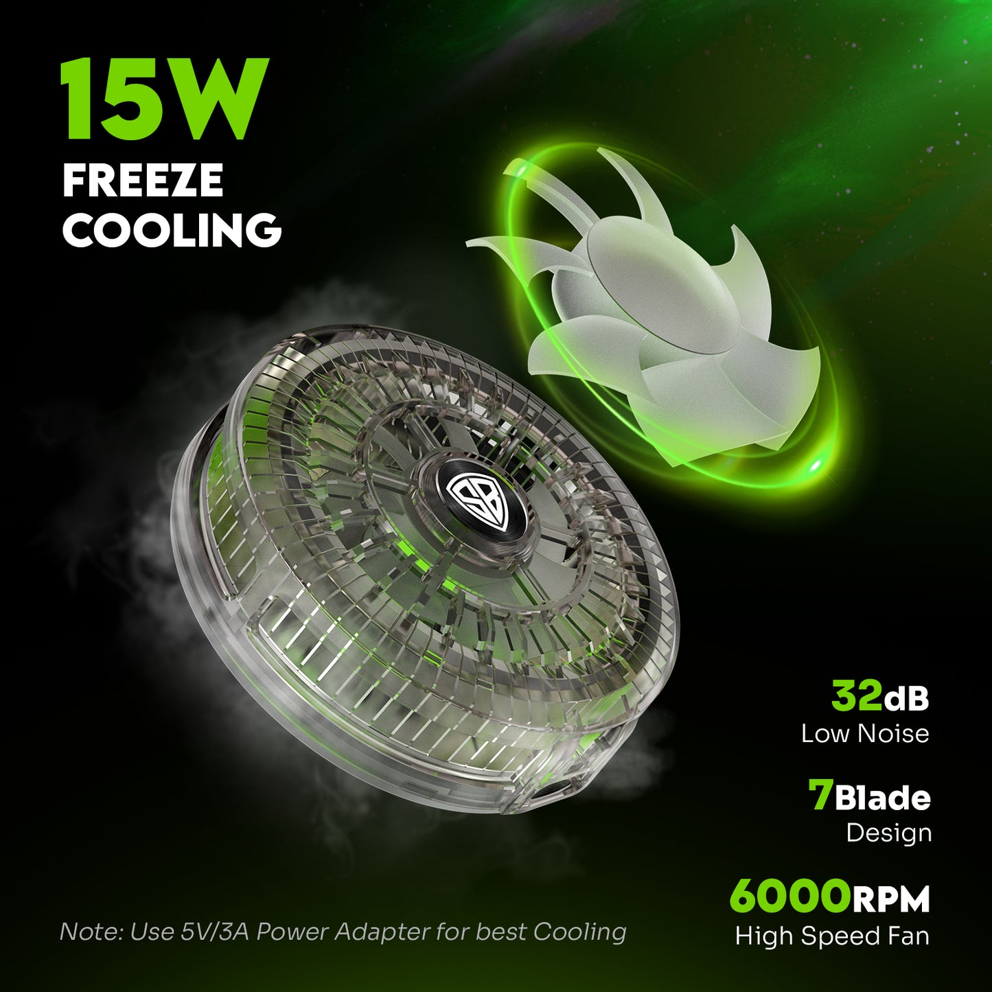 SpinBot IceDot Mag Air Ultra-Slim Ultra-Lite Magnetic Mobile Phone Cooler I 2 Speed Gears for Temperature Control I 15W Freeze Cooling I For iPhone 12/13/14/15/16, iPads and Android Smartphones