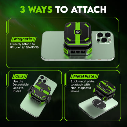 SpinBot IceDot Core X1 Wireless Mobile Cooler | Portable Cooling with Detachable Battery | Smart AI,P1,P2 Mode for Temperature Control | 10W Freeze Cooling (Android & iOS Devices)