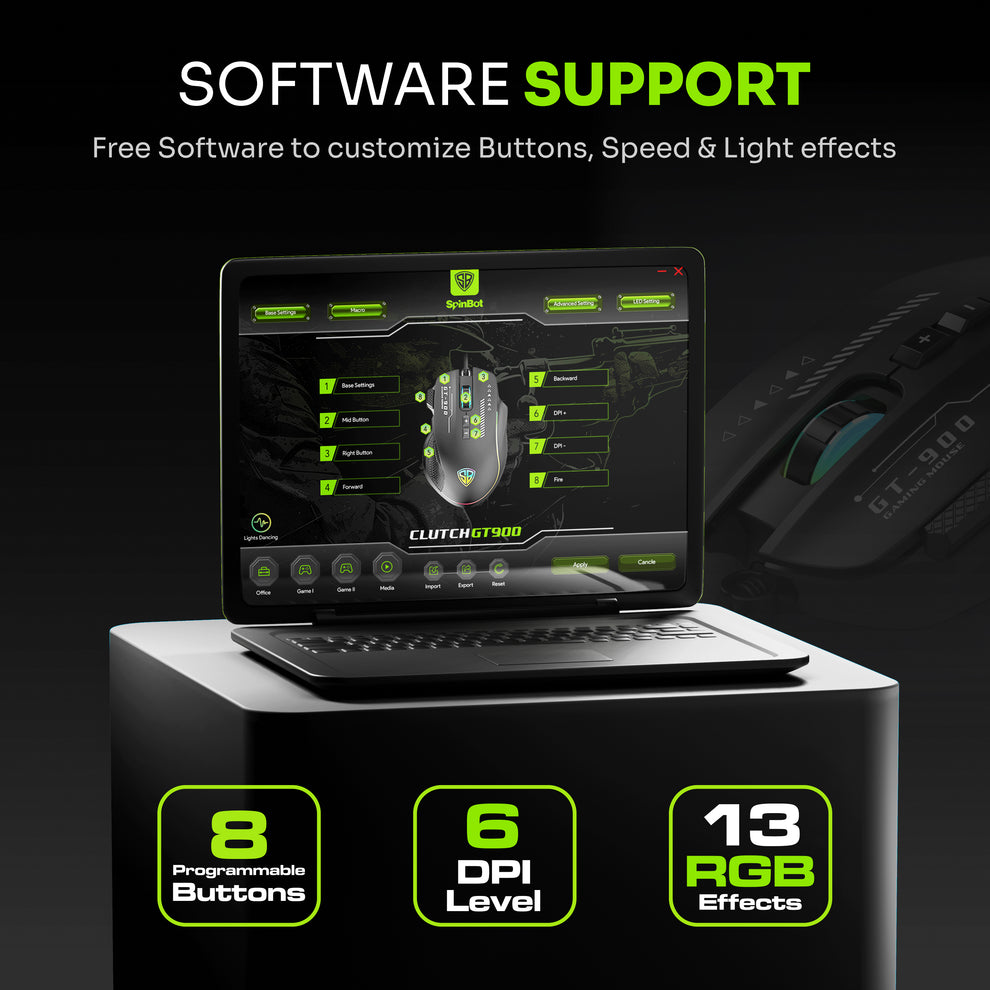 SpinBot Rage K20 Gaming Keyboard & Clutch GT900 Mouse Combo | RGB Back