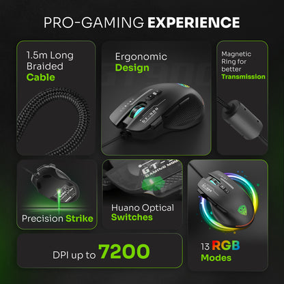 SpinBot Rage K20 Gaming Keyboard & Clutch GT900 Mouse Combo | RGB Backlit Keyboard |7200 DPI Wired USB Mouse For PC, Laptop (Black)