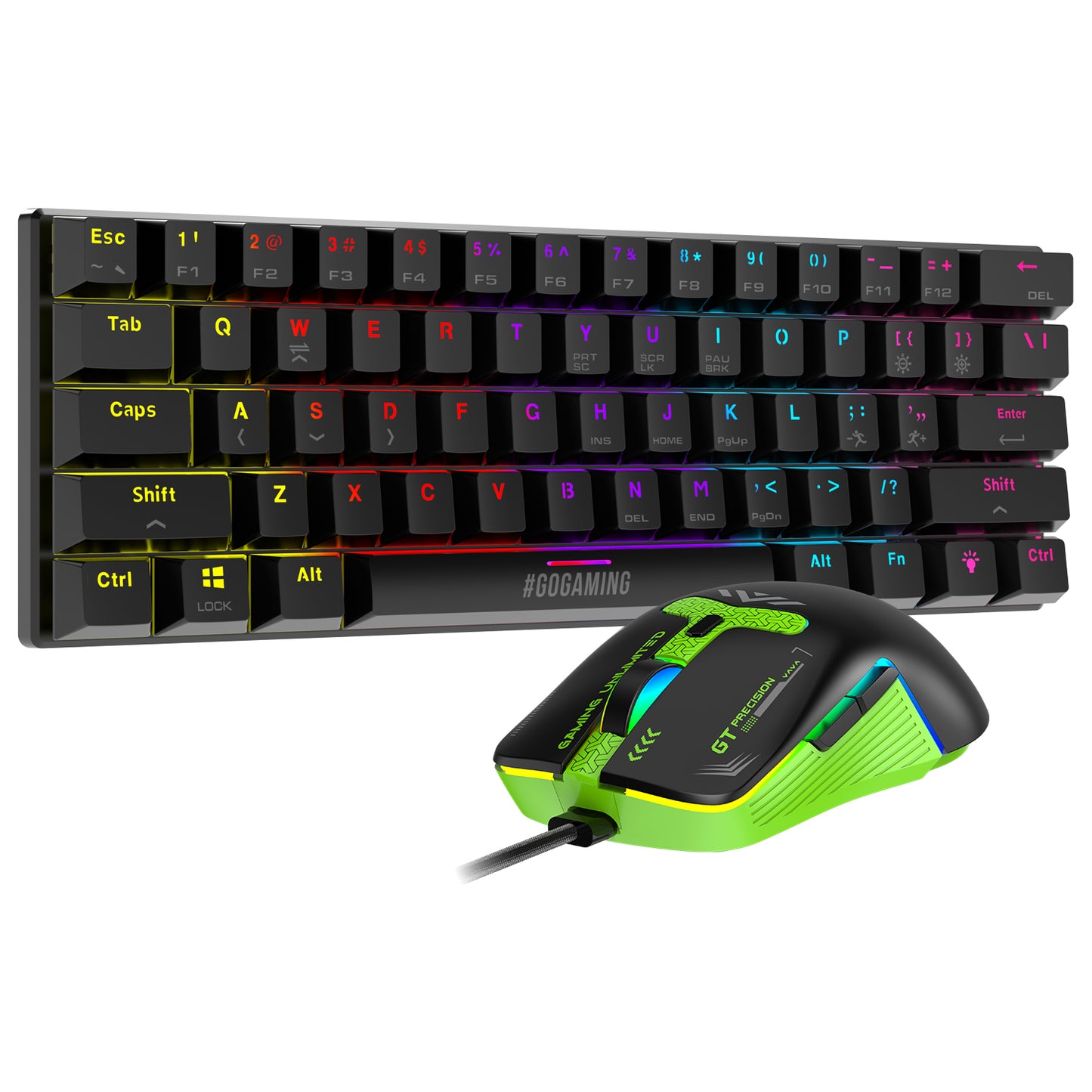 SpinBot Rage MK61 Mechanical Keyboard + Clutch GT500 Wired Gaming Mouse Combo