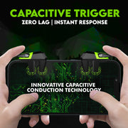 SpinBot Battlemods Raze 4 Buttons Smartphone Capacitive Gaming Trigger | 6 Finger Claw Control | Zero Lag response | For BGMI/Free Fire Max/Cod Mobile