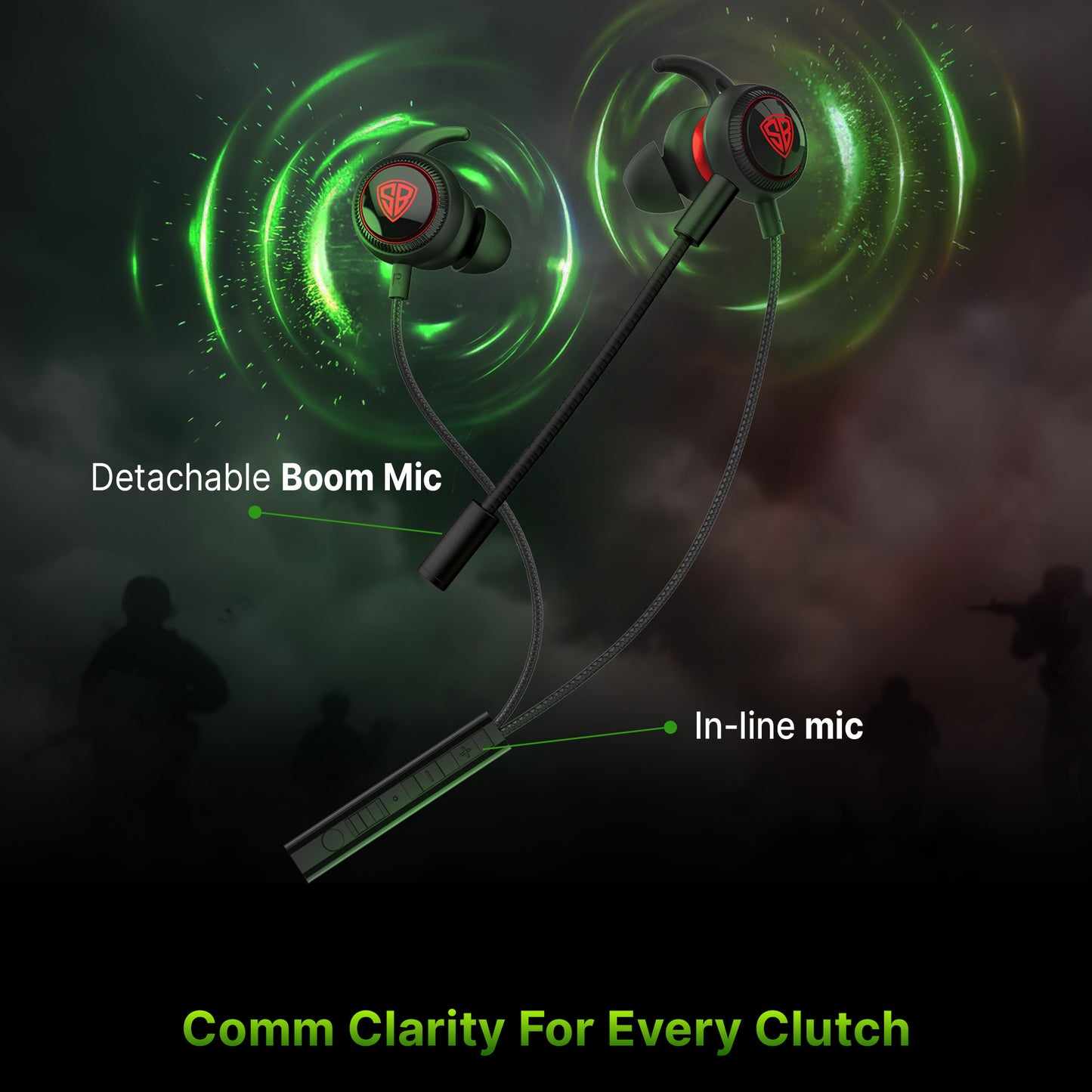 SpinBot BattleBudz C30 Type-C Wired Gaming Earphone with 12mm Gaming Driver