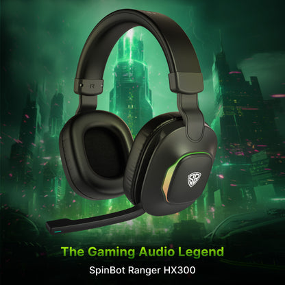 SpinBot Ranger HX300 Wireless Bluetooth Low Latency Gaming Headphones (Black)