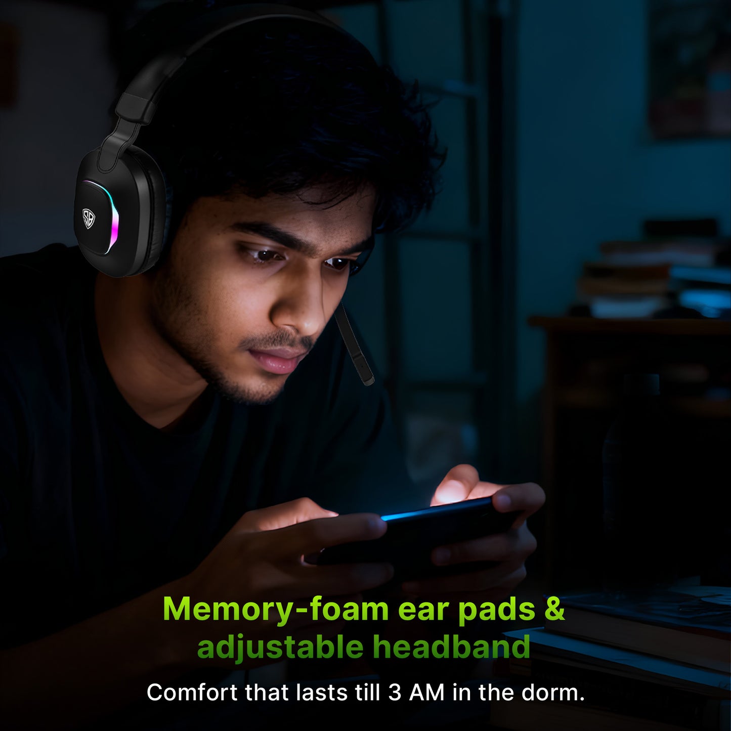 SpinBot Ranger HX300 Wireless Bluetooth Low Latency Gaming Headphones (Black)