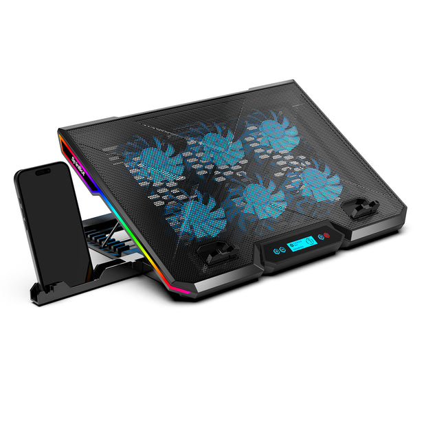 SpinBot AirFlow X20 |6 Fans|RGB Lights|6 Speed Level|Metal Body| 6 Fan Ergonomic Cooling Pad with Adjustable Height