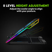 SpinBot AirFlow X20 |6 Fans|RGB Lights|6 Speed Level|Metal Body| 6 Fan Ergonomic Cooling Pad with Adjustable Height