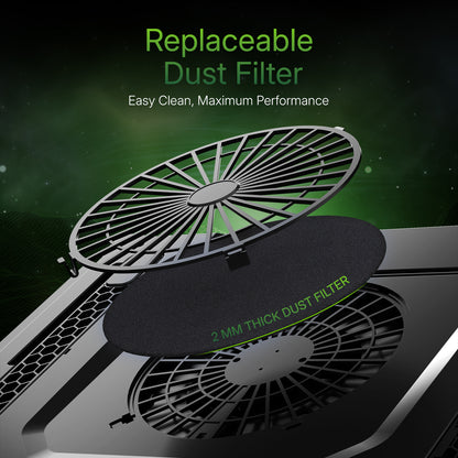 SpinBot Airflow X50 Laptop Cooling Pad | 135mm Fan up to 3800 RPM | 11 RGB Modes | 5-Level Adjustable Stand | 4 USB + 2 Type-C Ports.