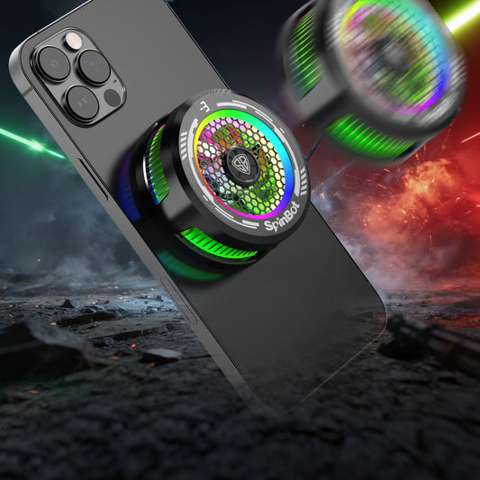 SpinBot IceDot Mag v1 Magnetic Semiconductor Mobile Phone Cooler with 15W Freeze Cooling, 3 Cooling Modes, Temperature Display for iPhone, iPad and Android Smartphones (Black)