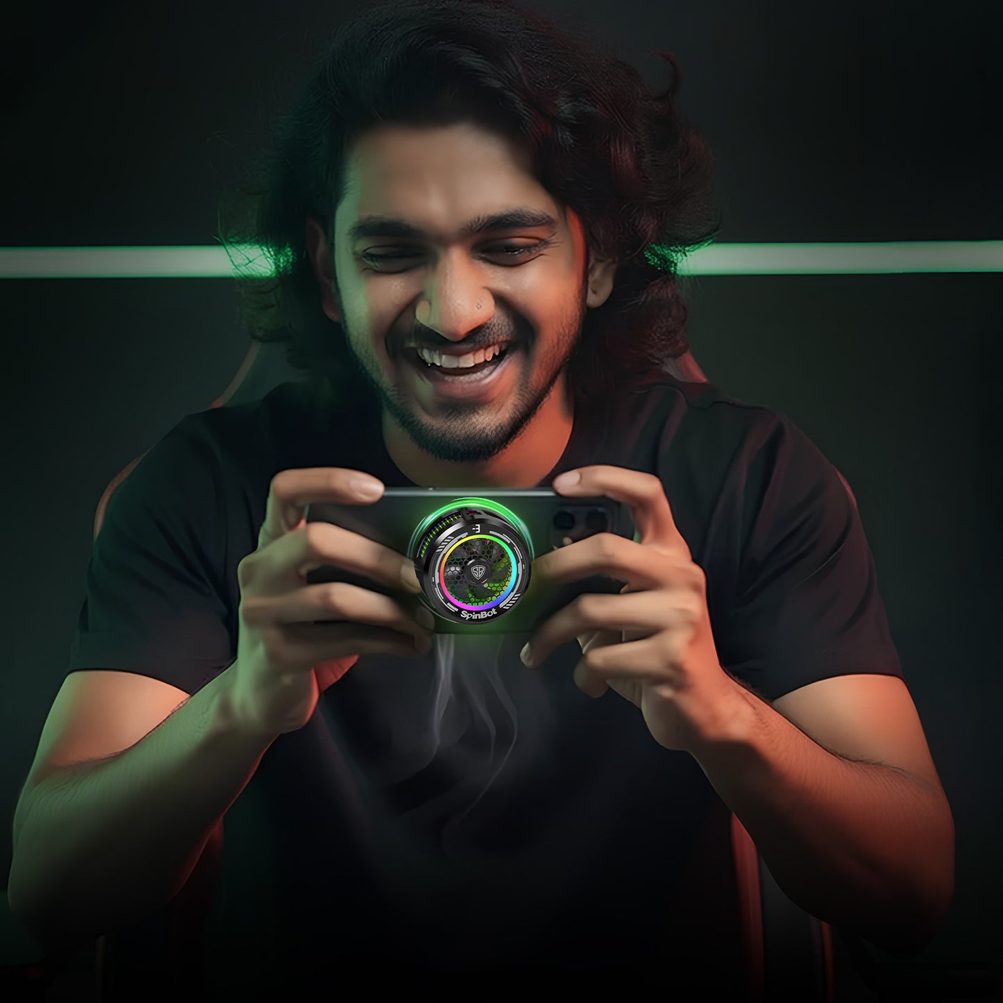 SpinBot IceDot Mag v1 Magnetic Semiconductor Mobile Phone Cooler with 15W Freeze Cooling, 3 Cooling Modes, Temperature Display for iPhone, iPad and Android Smartphones (Black)