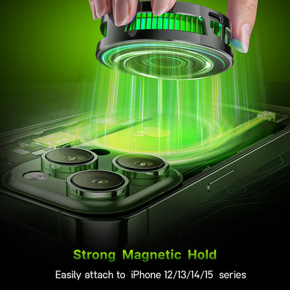 SpinBot IceDot Mag v1 Magnetic Semiconductor Mobile Phone Cooler with 15W Freeze Cooling, 3 Cooling Modes, Temperature Display for iPhone, iPad and Android Smartphones (Black)