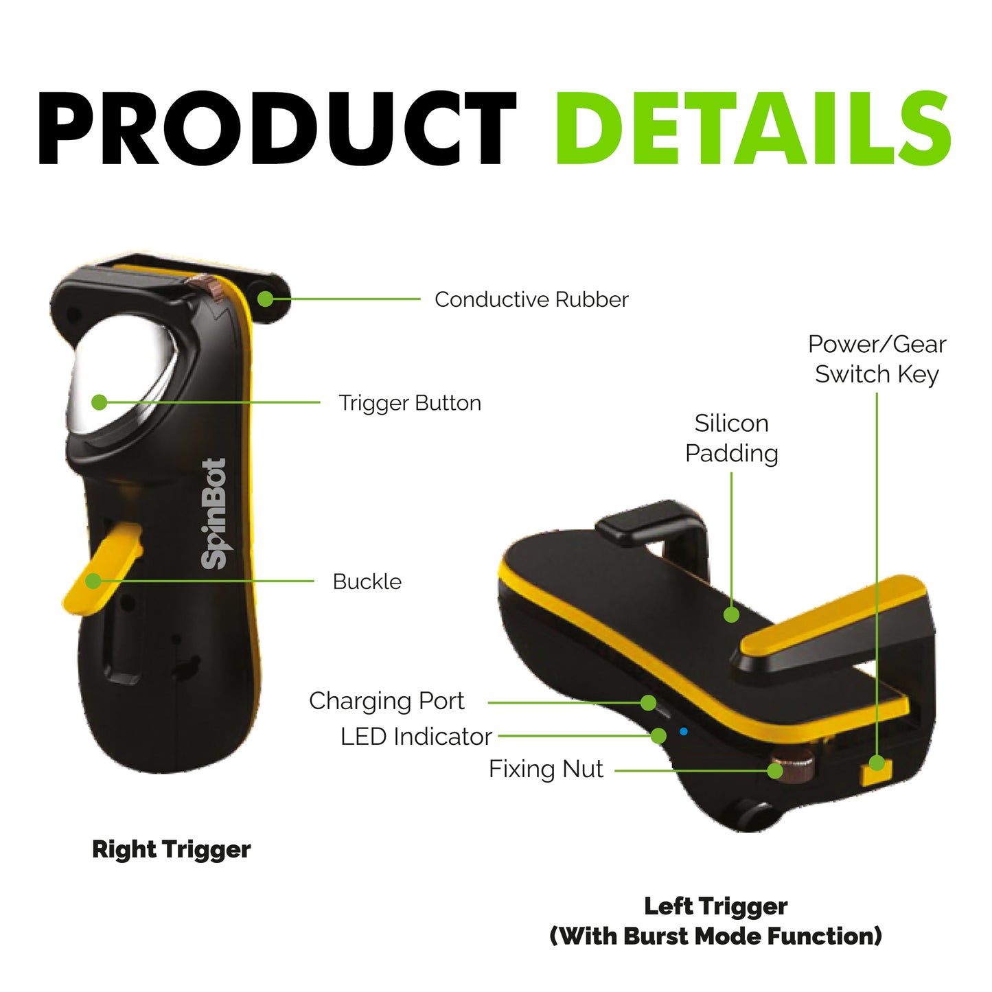 SpinBot tablet trigger with burst mode