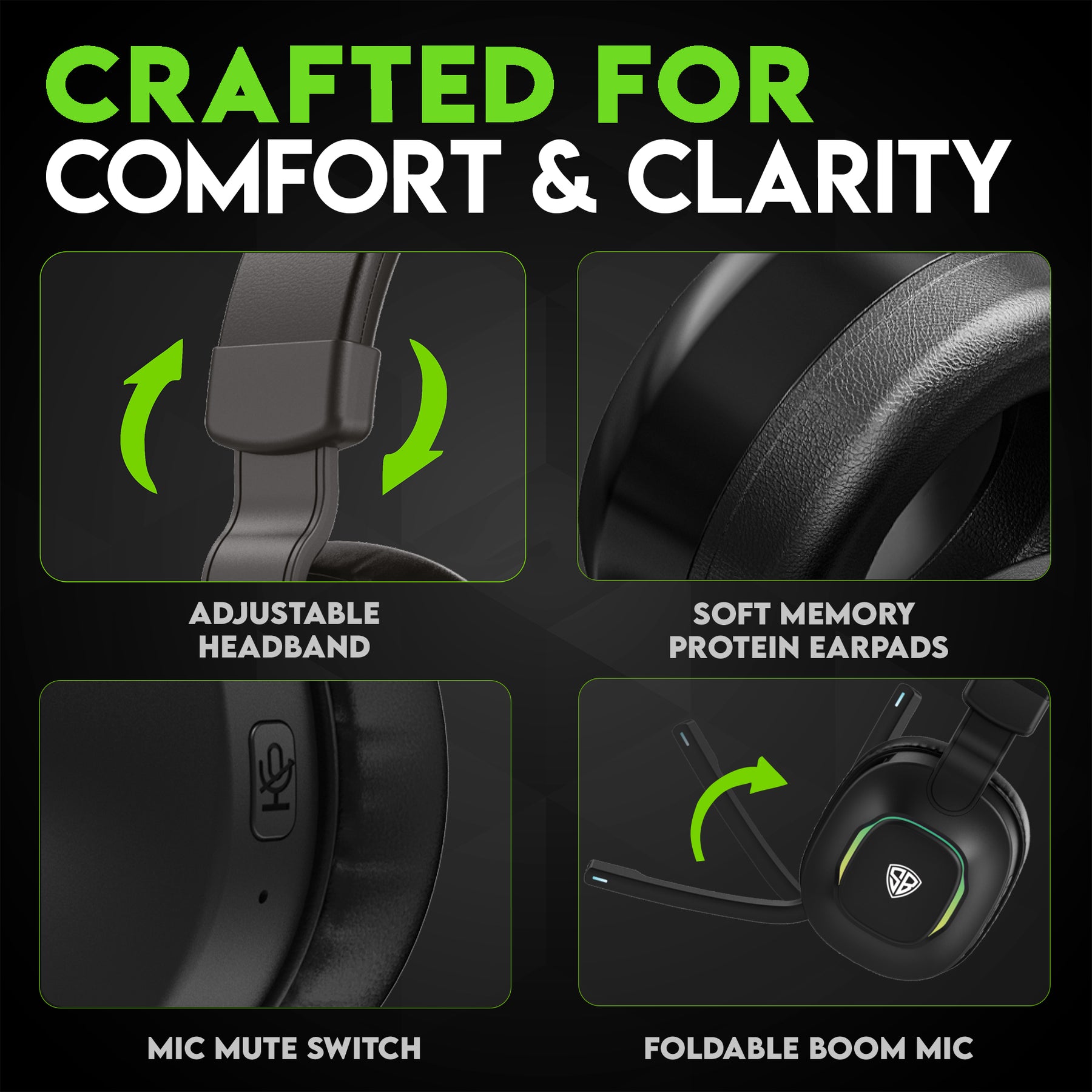 SpinBot Ranger HX300 Wireless Bluetooth Low Latency Gaming Headphones