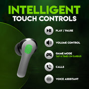 SpinBot BattleBudz GX10 Gaming Bluetooth TWS Earbuds with Low Latency and Game Mode
